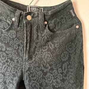 Vintage Y2K Versace Signature Jeans - Rare black lace